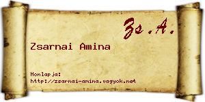Zsarnai Amina névjegykártya